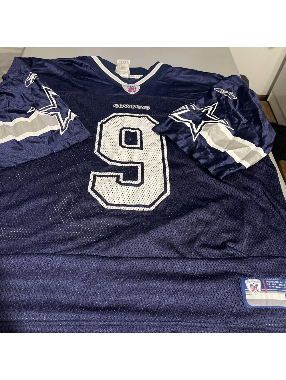 Tony Romo #9 Dallas Cowboys NFL Reebok Blue Home On Field Jersey Men's 2XL